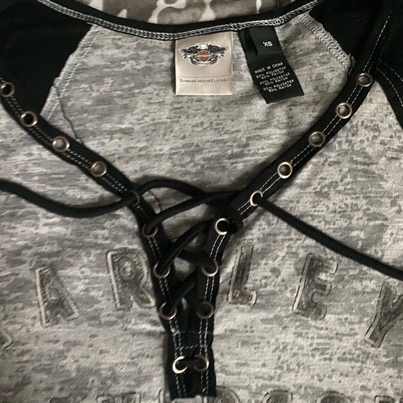 Worn once! Harley-Davidson baseball tee women’s XS - Picture 3 of 5